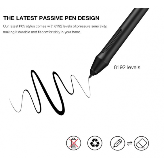 Xp Pen P05 Graphics Drawing Tablet Pen Battery-free Stylus With 8192 